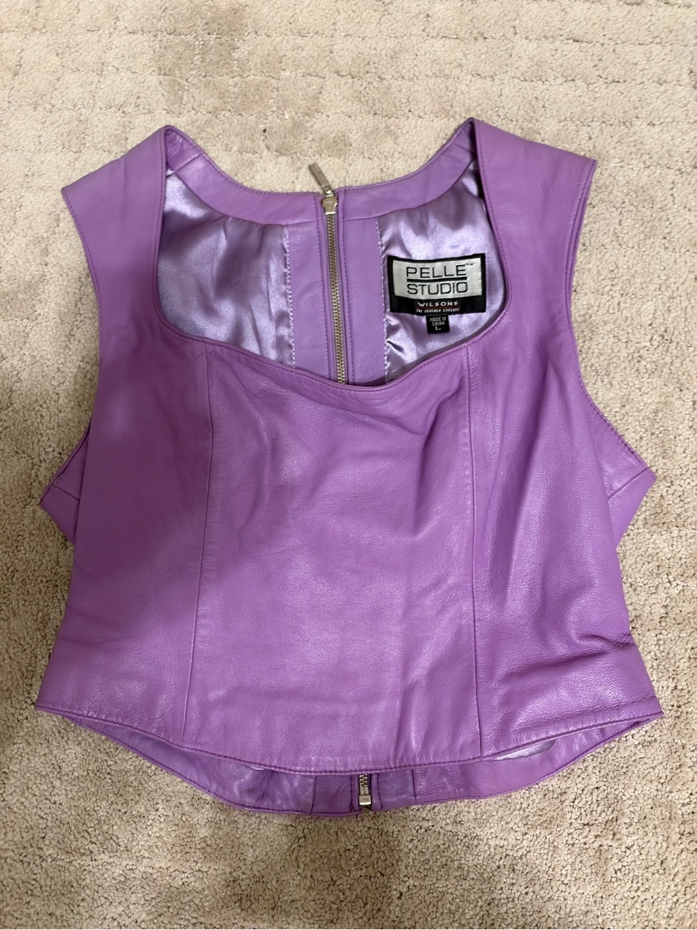 Women's Vintage Wilsons Pelle Studio Purple/Lilac Leather Back Zip Motorcycle Ve